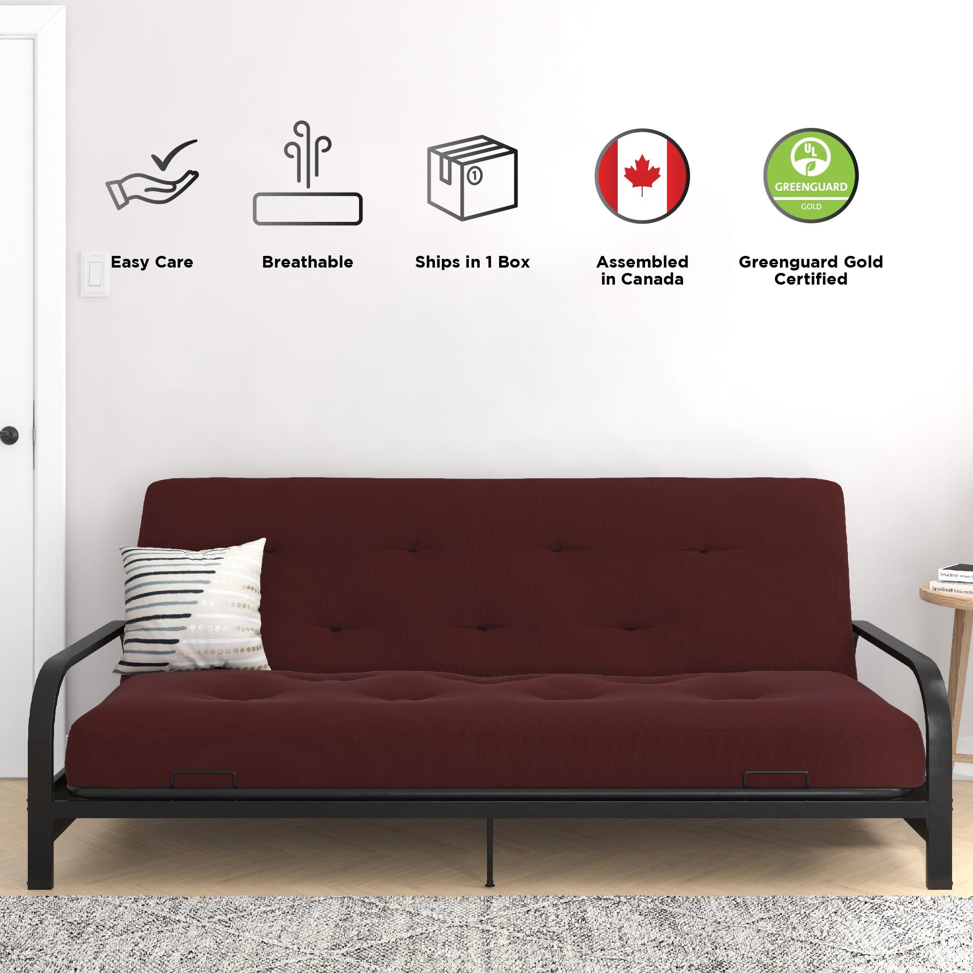 DHP Trule 8" Spring Futon Mattress - Ruby Red - Full