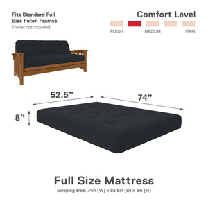 DHP Trule 8" Spring Futon Mattress - Blue - Full