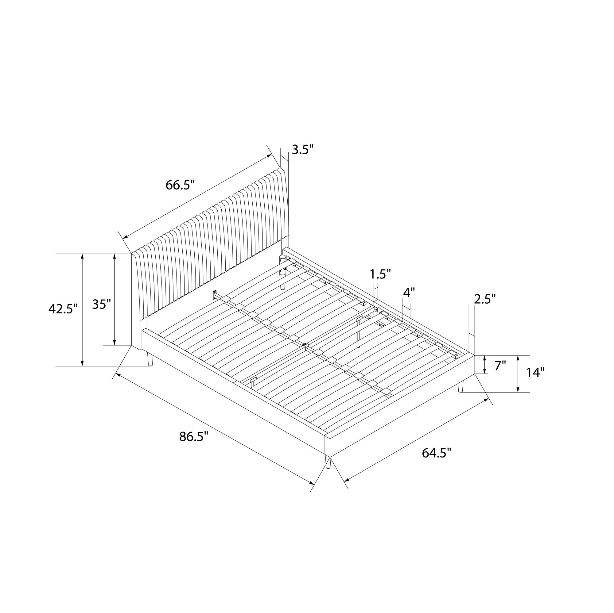 Mr. Kate Daphne Upholstered Bed - Light Gray - Queen