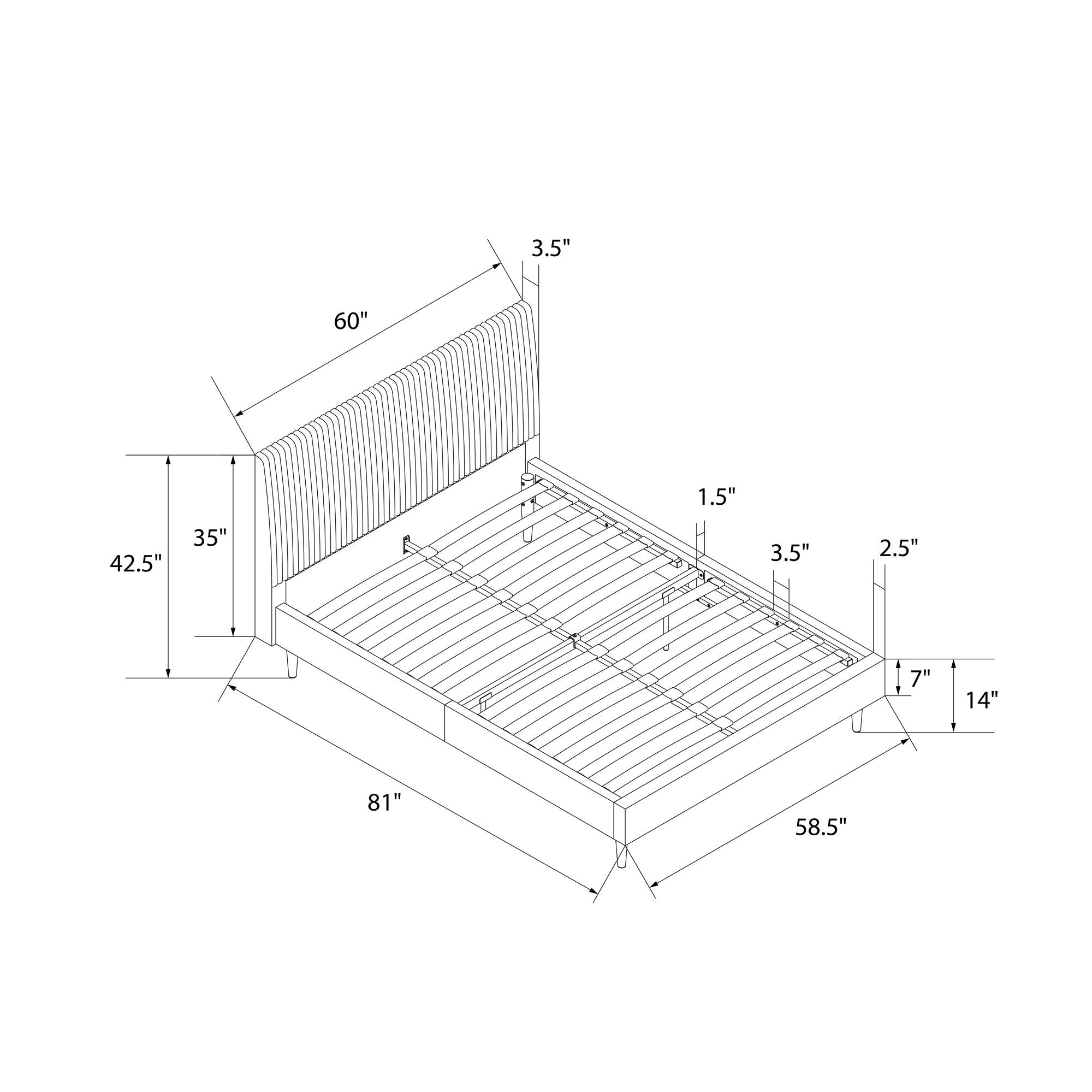 Mr. Kate Daphne Upholstered Bed - Dark Gray - Full