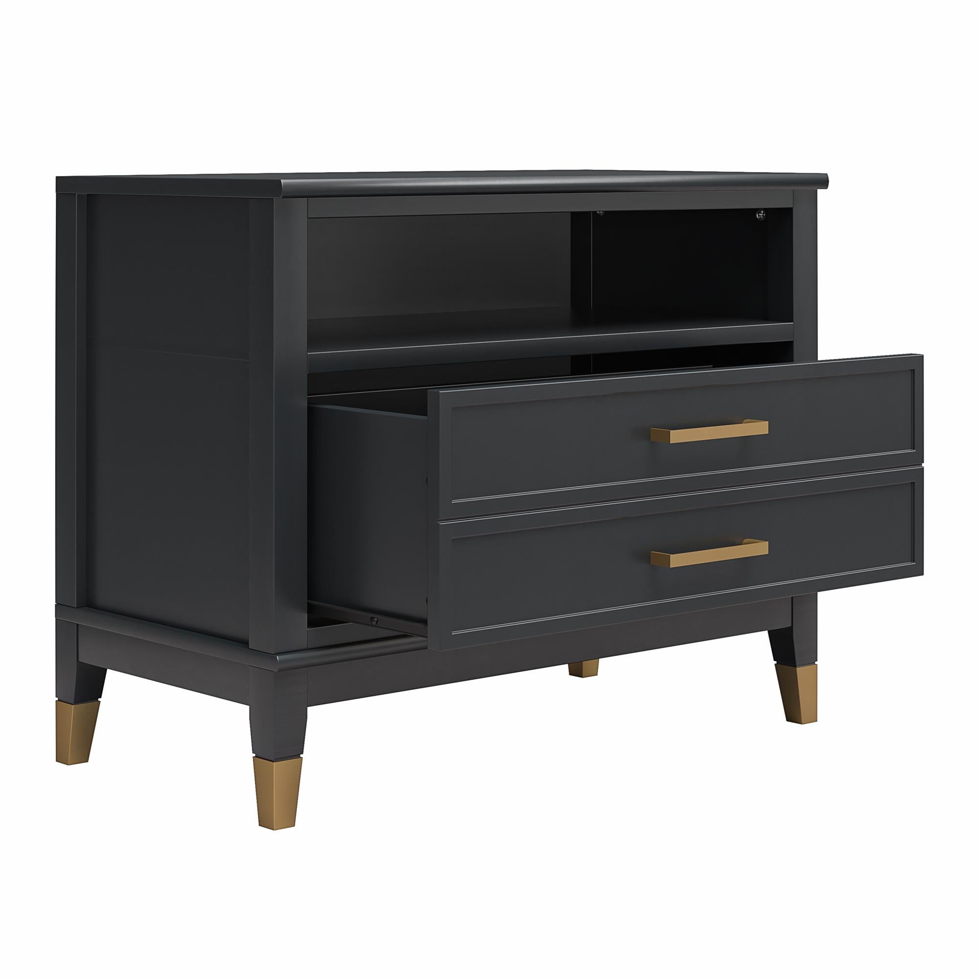 CosmoLiving Westerleigh Wide Nightstand - Black