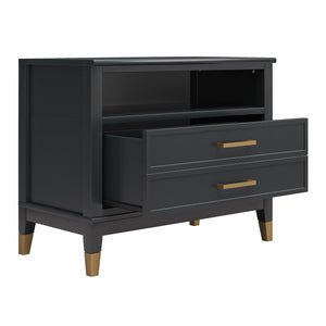 CosmoLiving Westerleigh Wide Nightstand - Black
