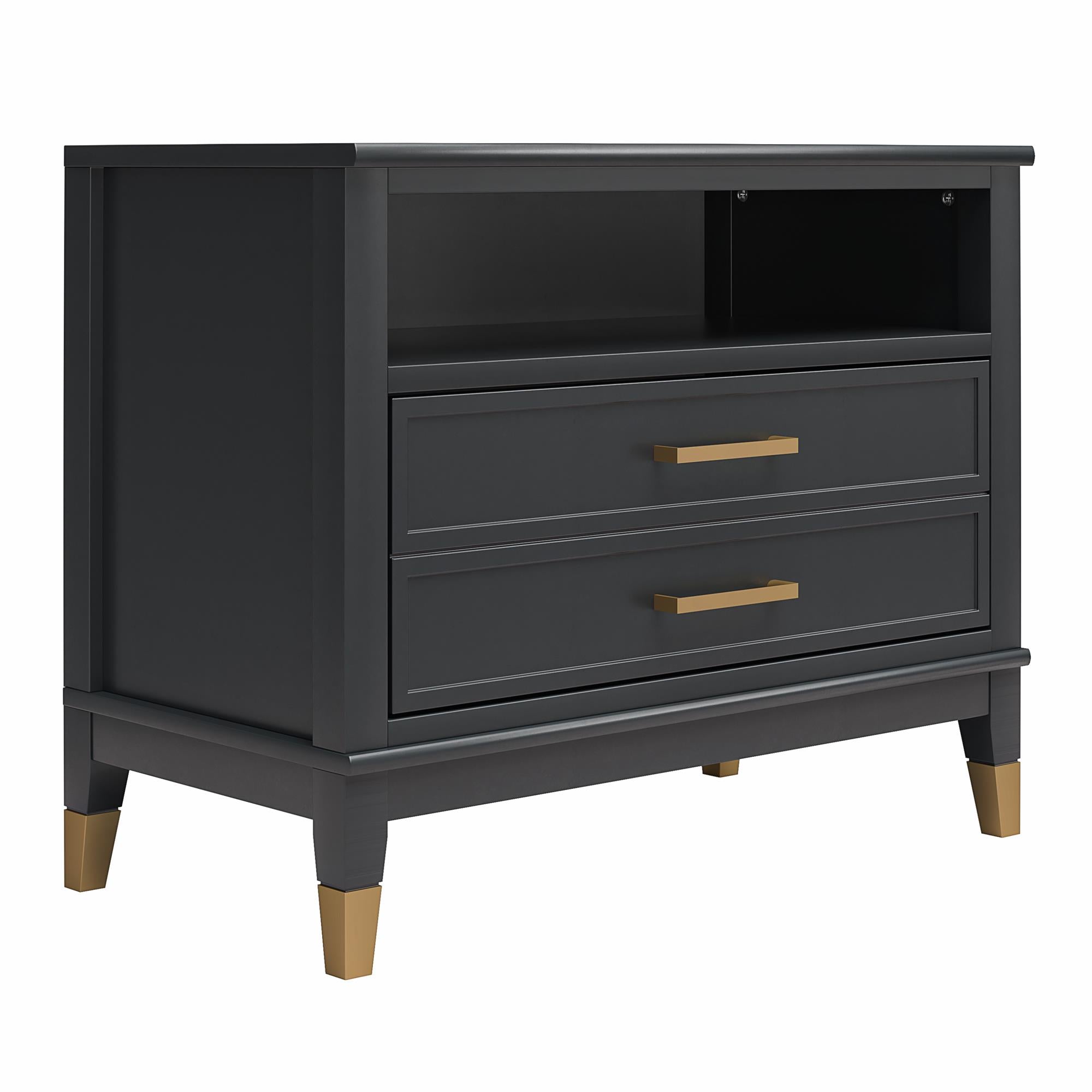 CosmoLiving Westerleigh Wide Nightstand - Black