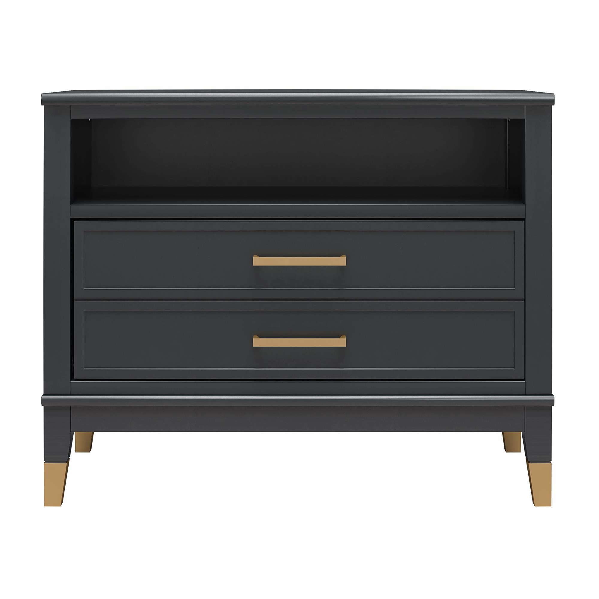 CosmoLiving Westerleigh Wide Nightstand - Black