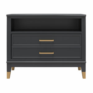 CosmoLiving Westerleigh Wide Nightstand - Black