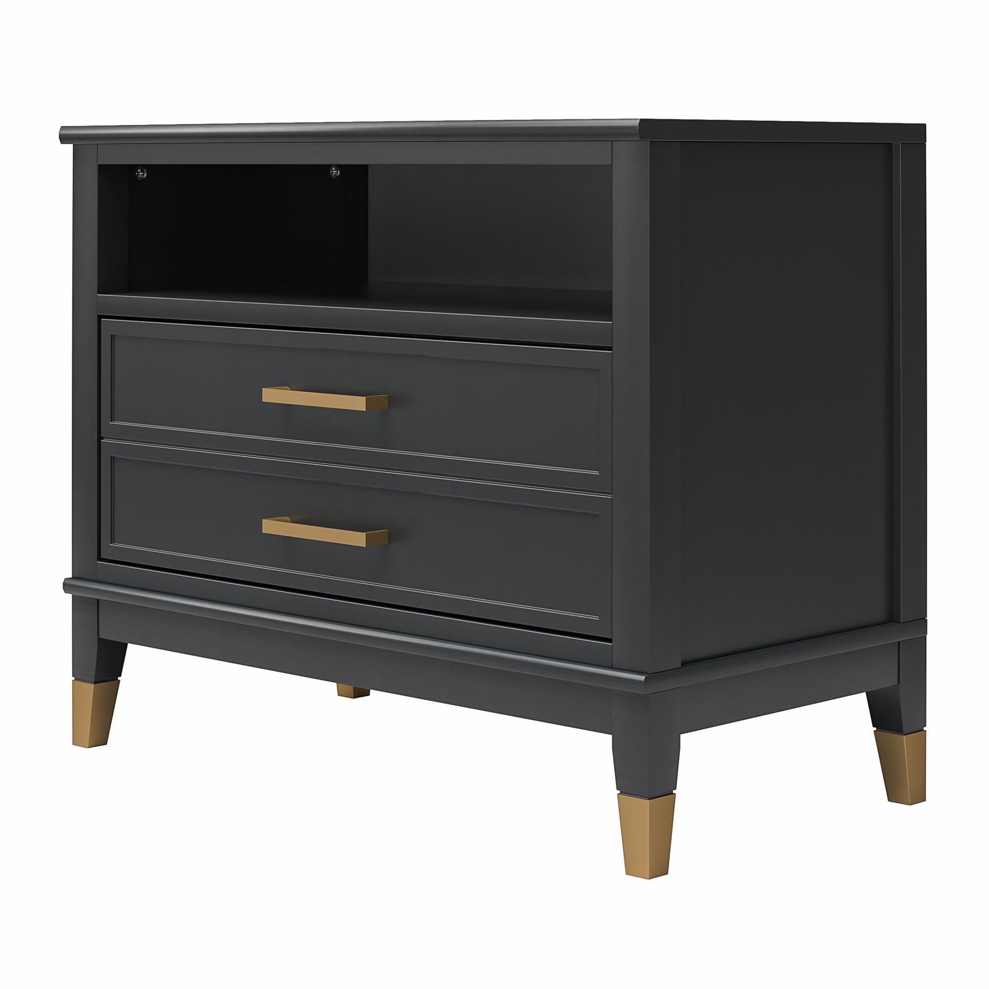 CosmoLiving Westerleigh Wide Nightstand - Black
