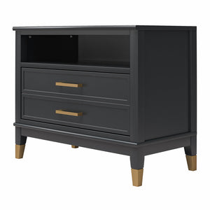 CosmoLiving Westerleigh Wide Nightstand - Black