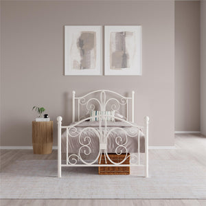 DHP Bombay Metal Bed Frame - White - Twin