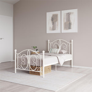 DHP Bombay Metal Bed Frame - White - Twin