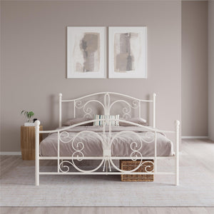DHP Bombay Metal Bed Frame - White - Queen