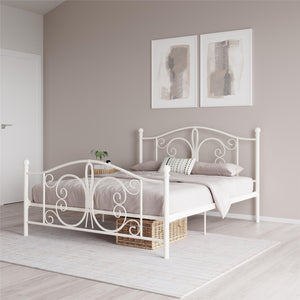 DHP Bombay Metal Bed Frame - White - Queen