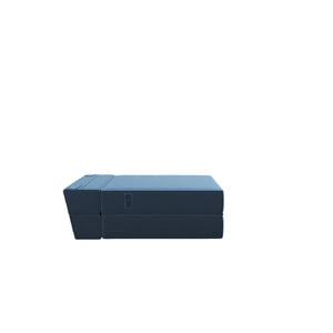 Novogratz The Flower Modular Chair and Lounger - Indigo Blue Velour