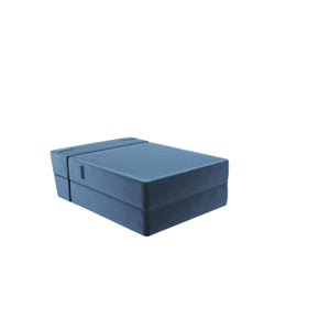 Novogratz The Flower Modular Chair and Lounger - Indigo Blue Velour
