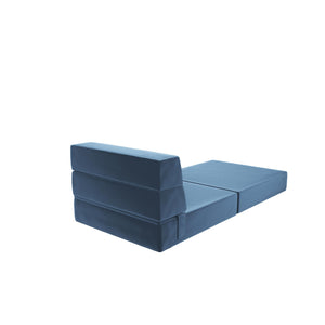 Novogratz The Flower Modular Chair and Lounger - Indigo Blue Velour