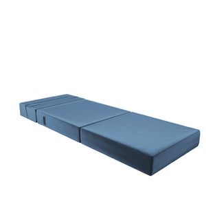 Novogratz The Flower Modular Chair and Lounger - Indigo Blue Velour