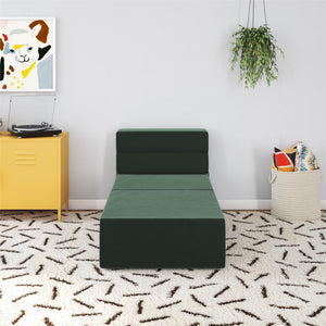 Novogratz The Flower Modular Chair and Lounger - Green Velour