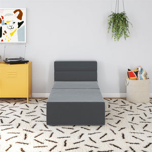 Novogratz The Flower Modular Chair and Lounger - Gray Velour