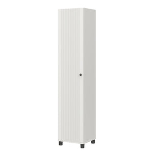 Systembuild Evolution Kendall Fluted 16" Wide 1 Door Storage Cabinet - White