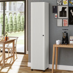 Systembuild Evolution Kendall Fluted 16" Wide 1 Door Storage Cabinet - White