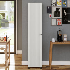 Systembuild Evolution Kendall Fluted 16" Wide 1 Door Storage Cabinet - White