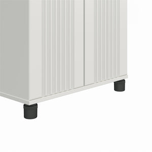 Systembuild Evolution Kendall Fluted 24" Wide 2 Door Storage Cabinet - White