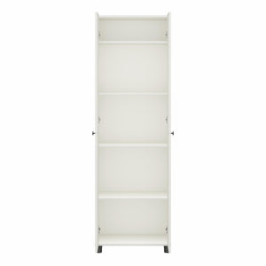 Systembuild Evolution Kendall Fluted 24" Wide 2 Door Storage Cabinet - White