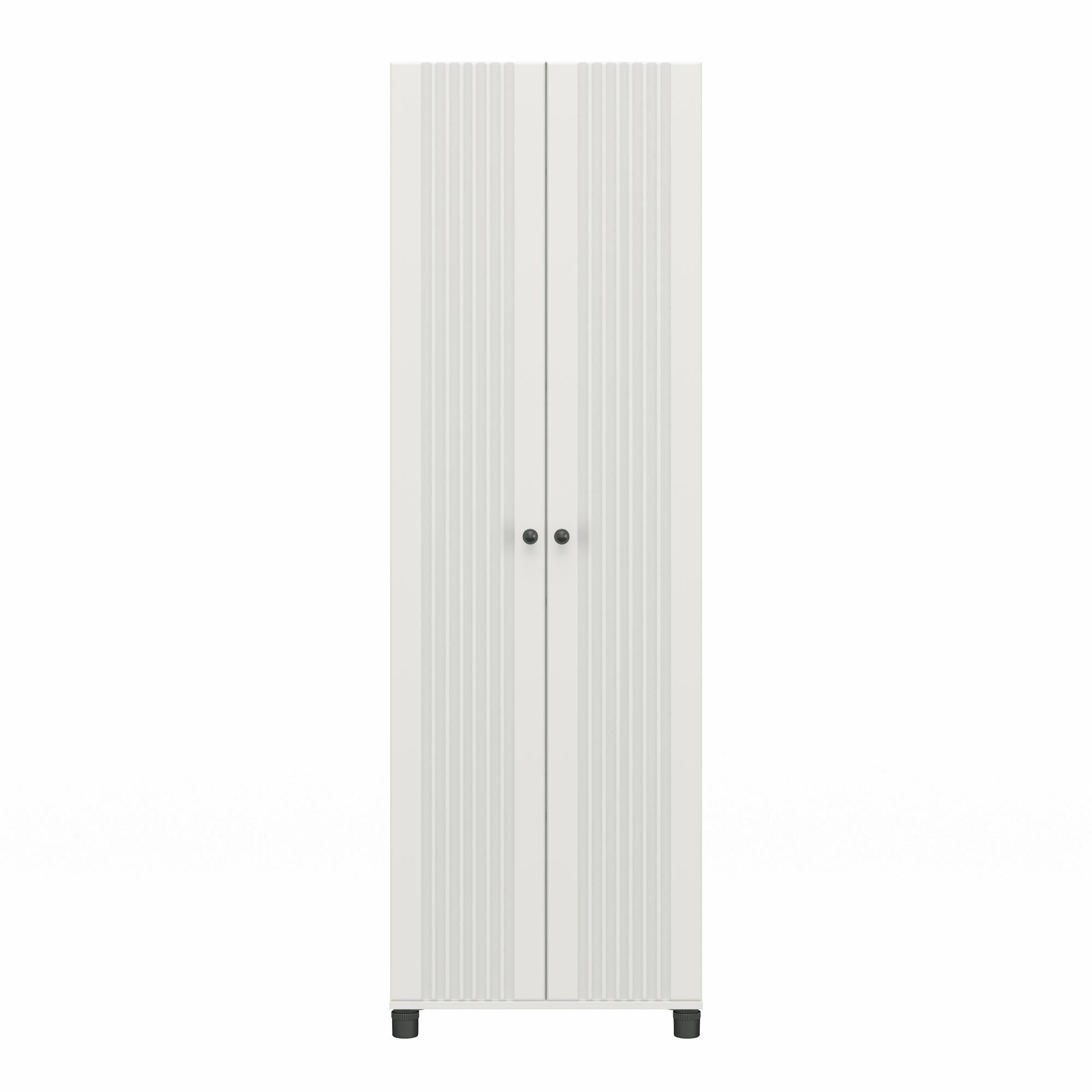 Systembuild Evolution Kendall Fluted 24" Wide 2 Door Storage Cabinet - White