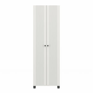 Systembuild Evolution Kendall Fluted 24" Wide 2 Door Storage Cabinet - White