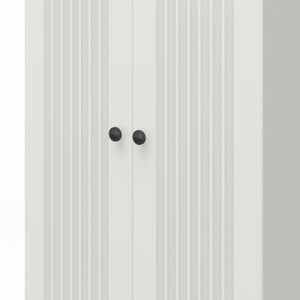 Systembuild Evolution Kendall Fluted 24" Wide 2 Door Storage Cabinet - White