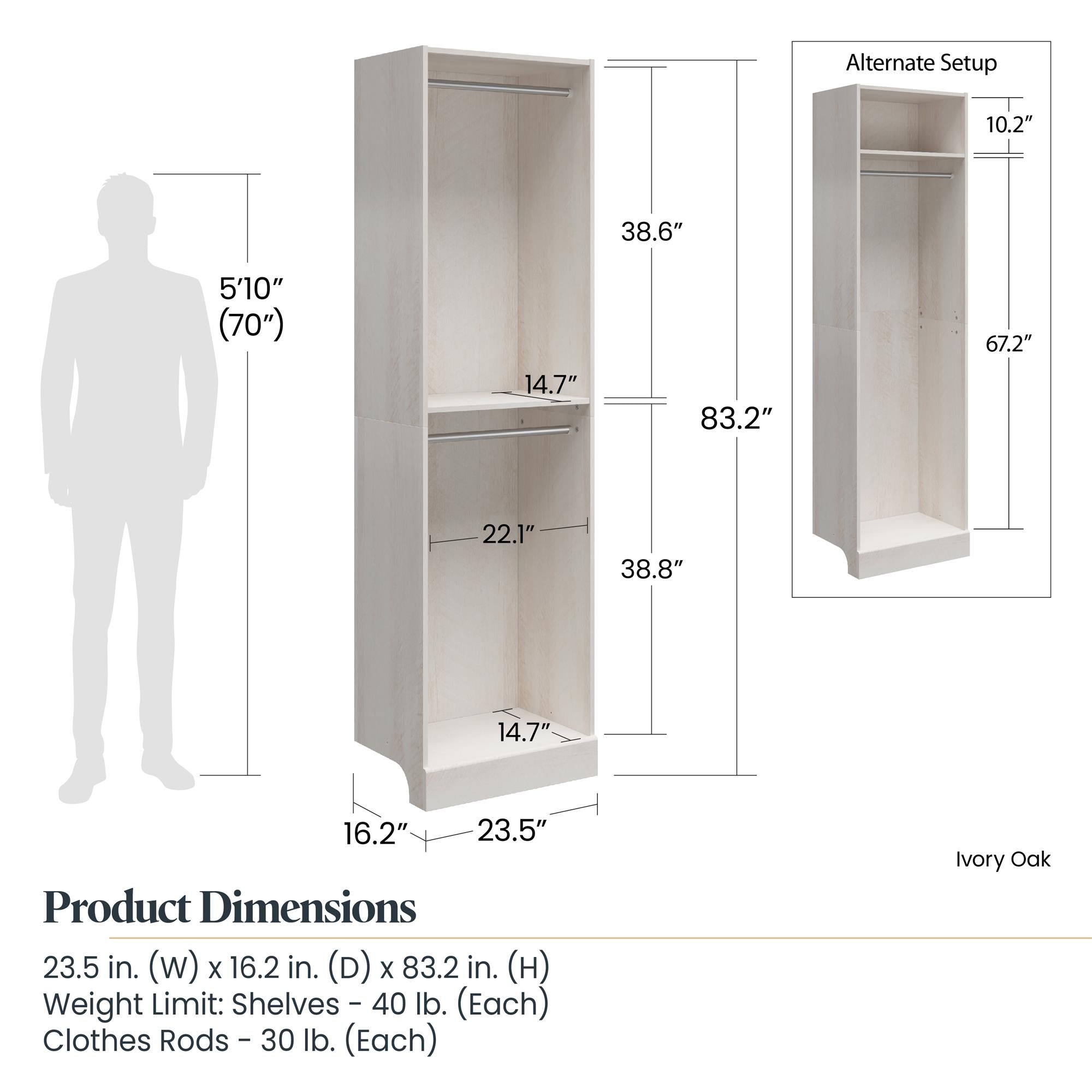 Systembuild Evolution Elba 4 Unit Modular Closet Bundle - Ivory Oak