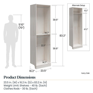 Systembuild Evolution Elba 4 Unit Modular Closet Bundle - Ivory Oak
