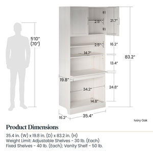 Systembuild Evolution Elba 4 Unit Modular Closet Bundle - Ivory Oak