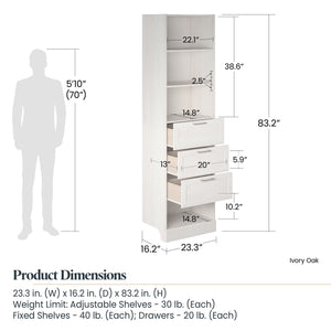 Systembuild Evolution Elba 4 Unit Modular Closet Bundle - Ivory Oak