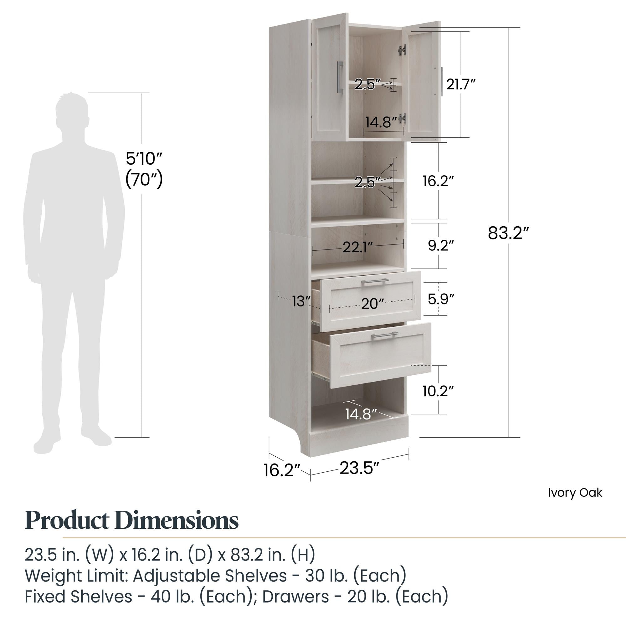 Systembuild Evolution Elba 4 Unit Modular Closet Bundle - Ivory Oak