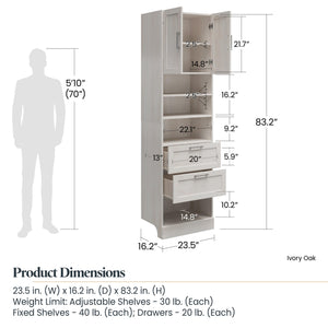Systembuild Evolution Elba 4 Unit Modular Closet Bundle - Ivory Oak