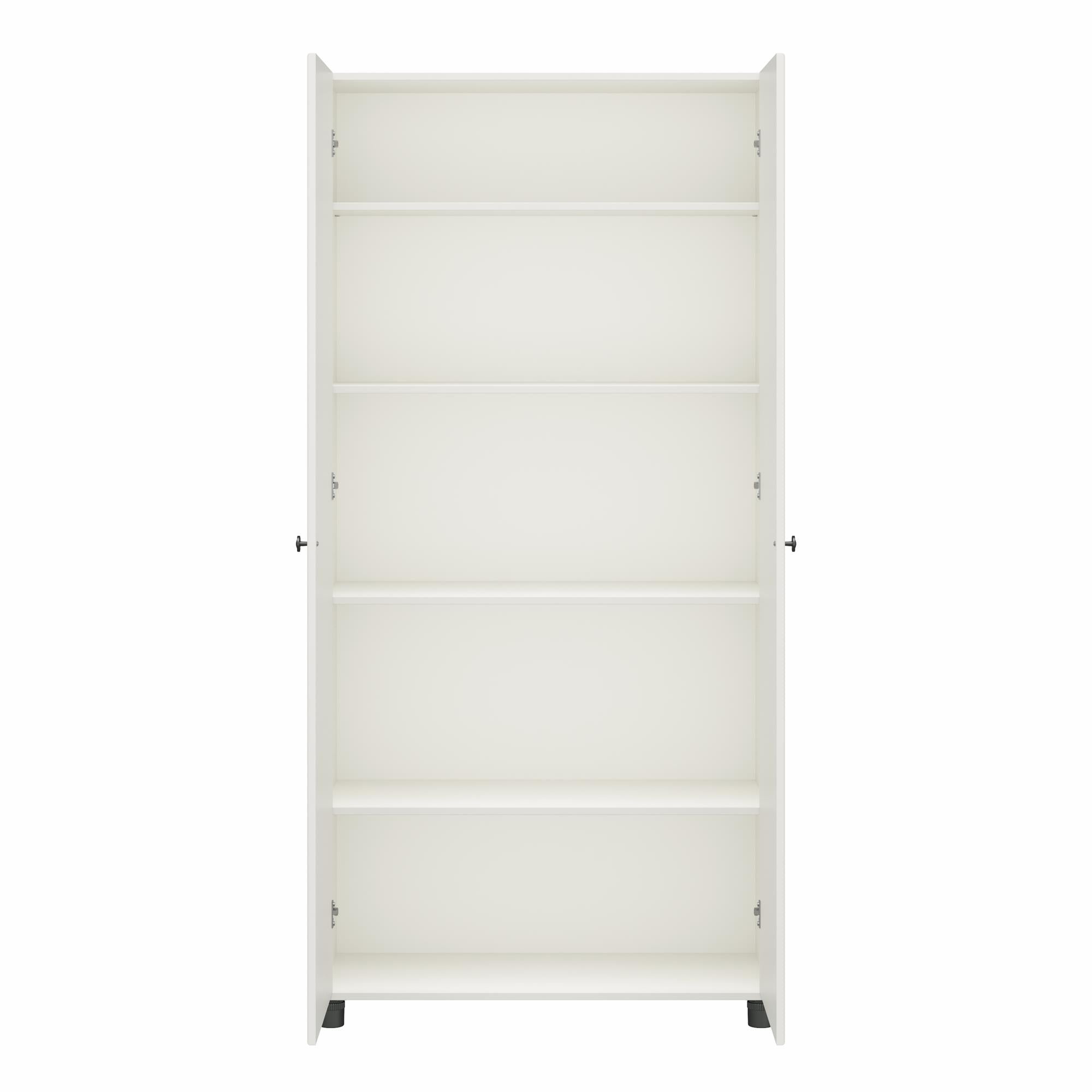 Systembuild Evolution Kendall Fluted 36" Wide 2 Door Storage Cabinet - White