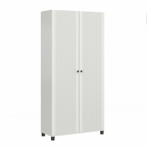 Systembuild Evolution Kendall Fluted 36" Wide 2 Door Storage Cabinet - White
