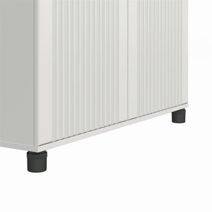 Systembuild Evolution Kendall Fluted 36" Wide 2 Door Storage Cabinet - White