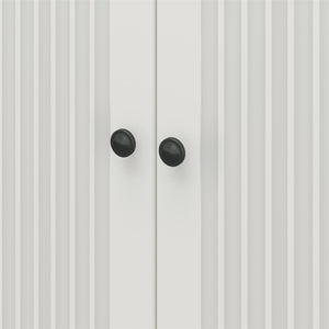 Systembuild Evolution Kendall Fluted 36" Wide 2 Door Storage Cabinet - White