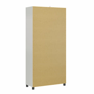 Systembuild Evolution Kendall Fluted 36" Wide 2 Door Storage Cabinet - White