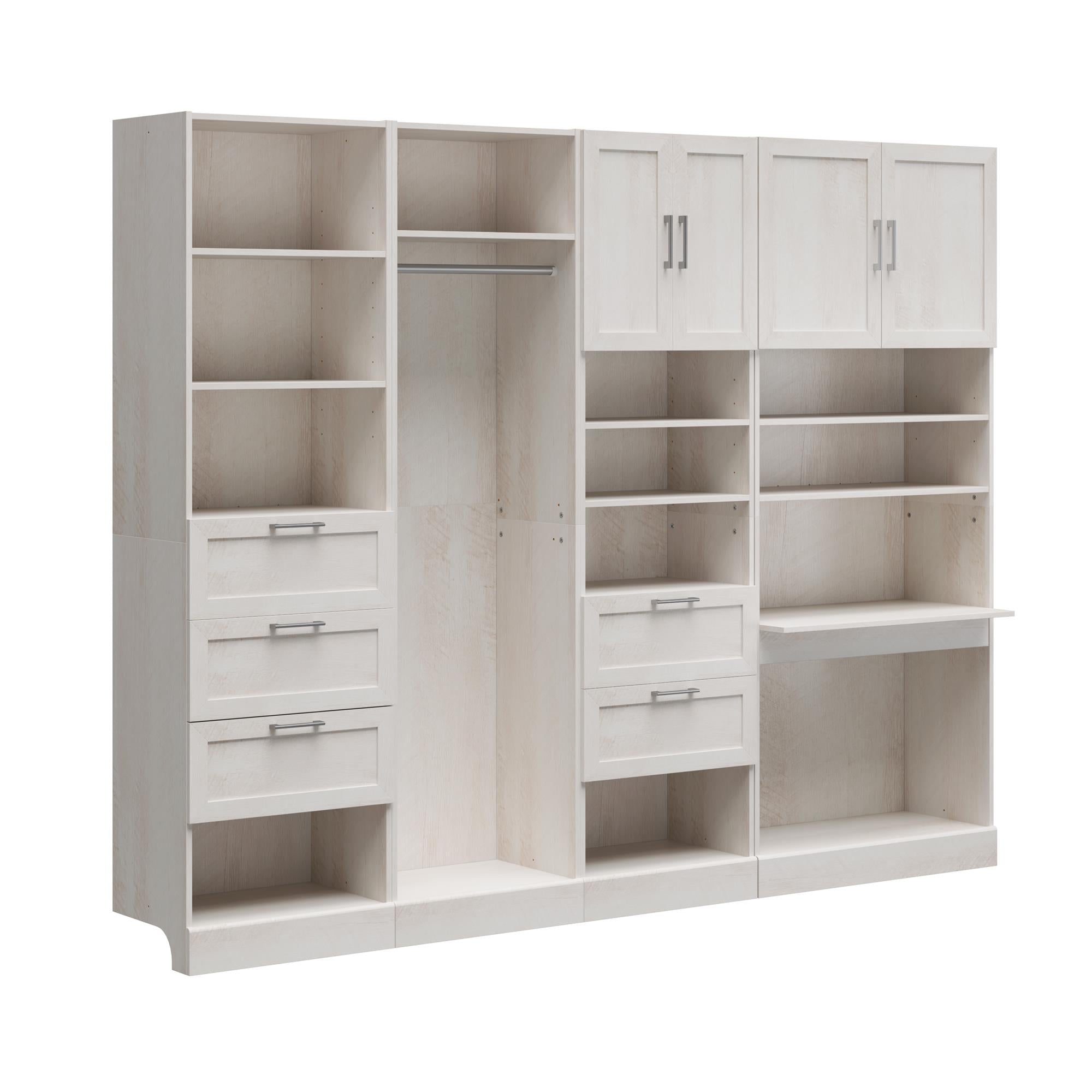 Systembuild Evolution Elba 4 Unit Modular Closet Bundle - Ivory Oak