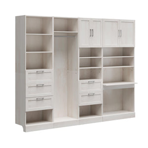 Systembuild Evolution Elba 4 Unit Modular Closet Bundle - Ivory Oak