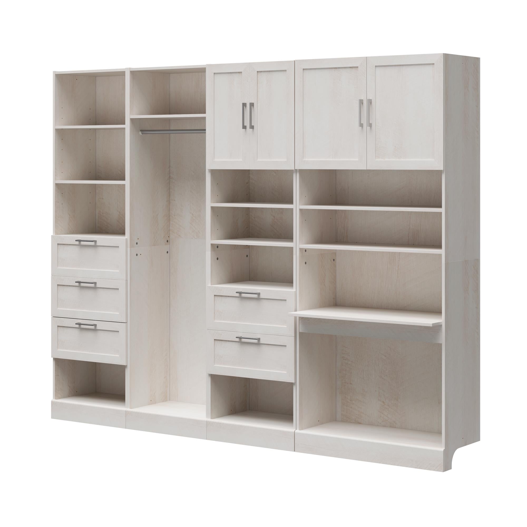 Systembuild Evolution Elba 4 Unit Modular Closet Bundle - Ivory Oak