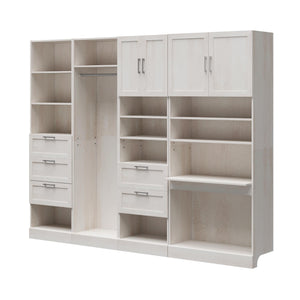 Systembuild Evolution Elba 4 Unit Modular Closet Bundle - Ivory Oak