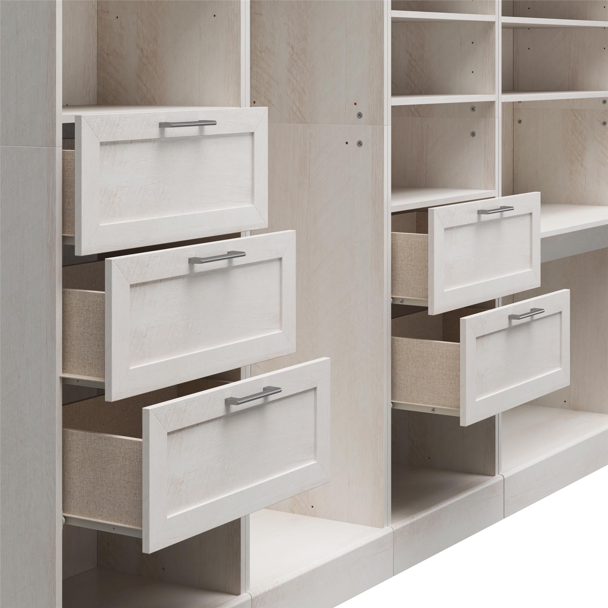 Systembuild Evolution Elba 4 Unit Modular Closet Bundle - Ivory Oak