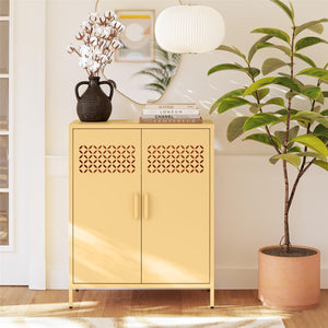 Mr. Kate Annie Short Metal 2 Door Cabinet - Yellow