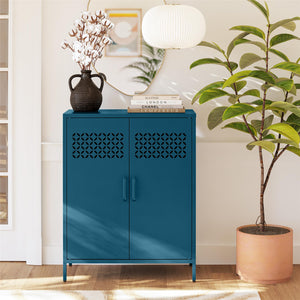 Mr. Kate Annie Short Metal 2 Door Cabinet - Deep Ocean Blue