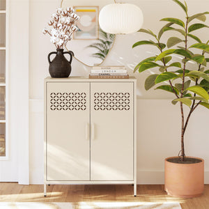 Mr. Kate Annie Short Metal 2 Door Cabinet - Parchment