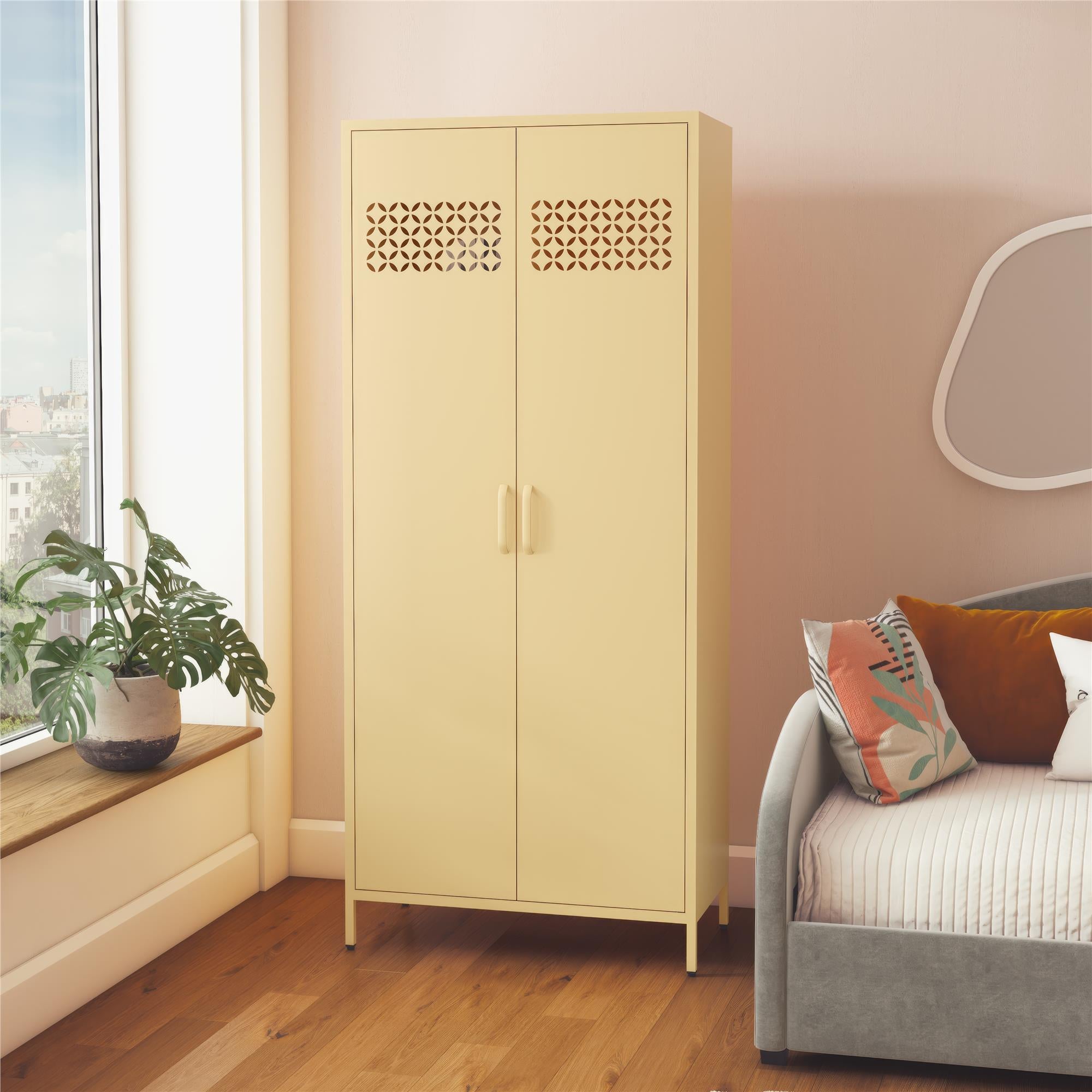 Mr. Kate Annie Tall Metal 2 Door Cabinet - Yellow