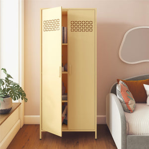 Mr. Kate Annie Tall Metal 2 Door Cabinet - Yellow